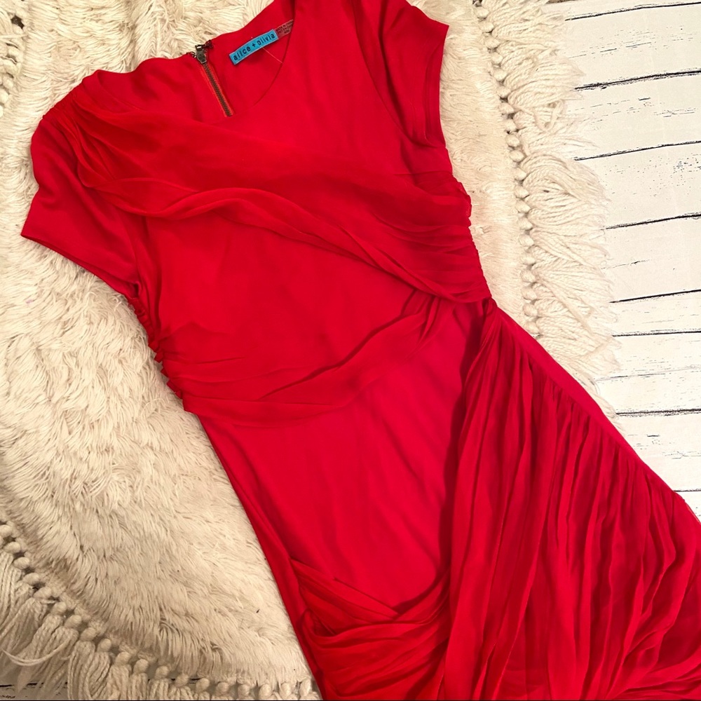 Alice and Olivia ruched dress